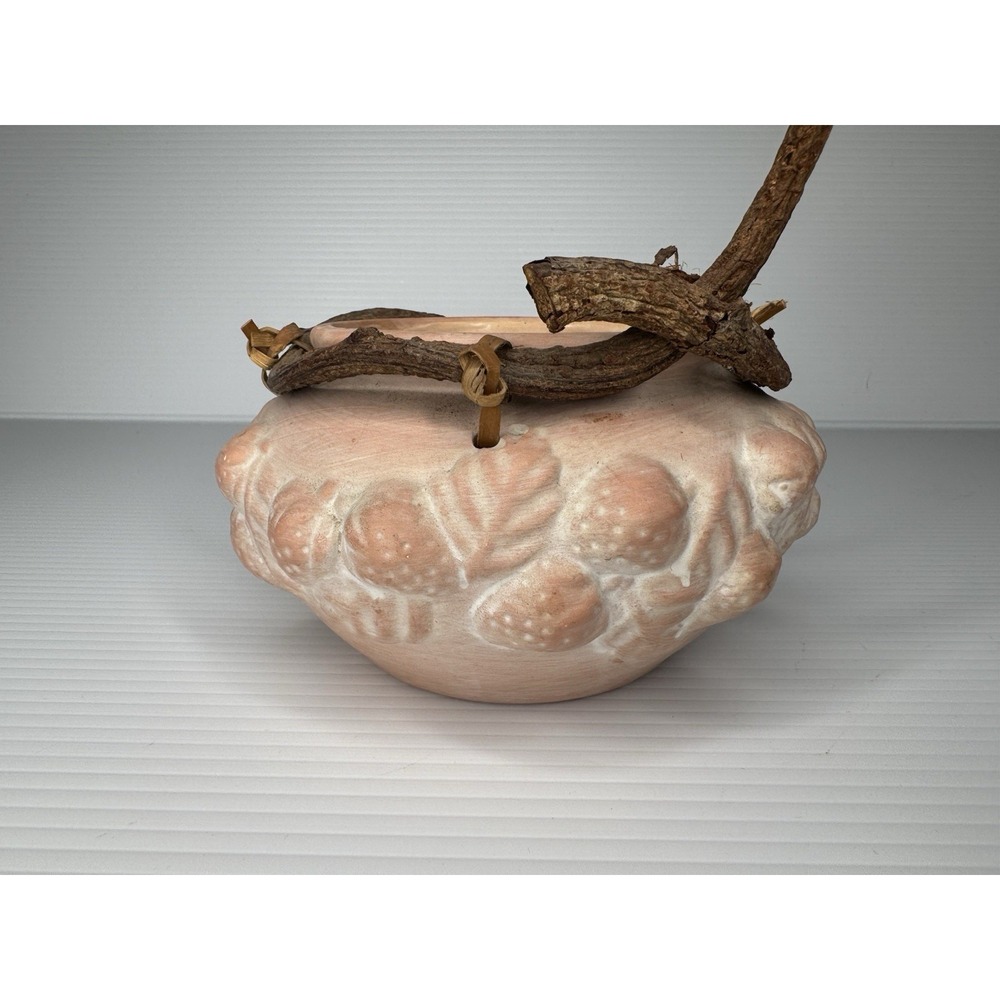 Terracotta Ceramic Grape Vine Planter Candle  Fall Harvest Thanksgiving Decor